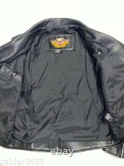 Harley Davidson Men's Blk Leather Jacket Basic Skins USA Made Large 95100-97VM