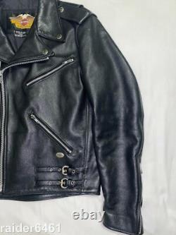Harley Davidson Men's Blk Leather Jacket Basic Skins USA Made Large 95100-97VM
