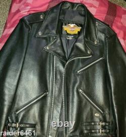 Harley Davidson Men's Blk Leather Jacket Basic Skins USA Made Large 95100-97VM
