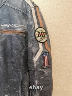 Harley Davidson Men's Boulevard Distressed Leather MED Jacket 97170-13VM