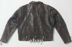 Harley Davidson Men's Brown Distressed Leather Vintage Riding Jacket D-Pocket XL