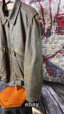 Harley-Davidson Men's Brown Leather Jacket Large L An American Legend Lined