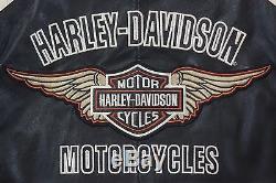 Harley Davidson Men's Classic Cruiser Orange Black Leather Jacket M 98118-08VM