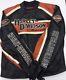 Harley Davidson Men's Classic Cruiser Orange Leather Jacket XL Racing Black B&S