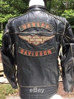 Harley-Davidson Men's DETONATOR Triple Vent Black Leather Jacket 98076-15VM XL
