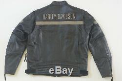 Harley Davidson Men's EVOLUTION Reflective Black Leather Jacket XL 98068-14VM