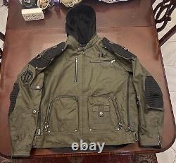 Harley Davidson Men's Green Padded Military Motorcycle Jacket Cotton Canvas XL