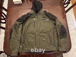 Harley Davidson Men's Green Padded Military Motorcycle Jacket Cotton Canvas XL