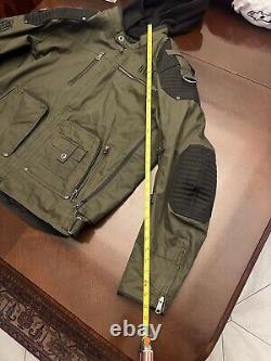 Harley Davidson Men's Green Padded Military Motorcycle Jacket Cotton Canvas XL
