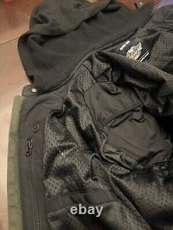 Harley Davidson Men's Green Padded Military Motorcycle Jacket Cotton Canvas XL