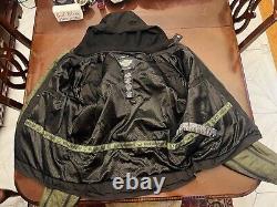 Harley Davidson Men's Green Padded Military Motorcycle Jacket Cotton Canvas XL