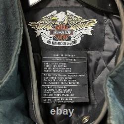 Harley Davidson Men's Jacket Gray Nylon Size 2XL Quilted Lining