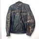 Harley Davidson Men's L Leather Motorcycle Jacket Camo Sleeves Riding Gear L