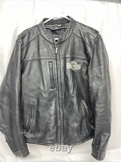 Harley-Davidson Men's Leather Jacket Size L Black RN 103819 Sold As Is