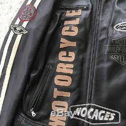 Harley Davidson Men's Leather Jacket size 2XL Tall -VERY COOL