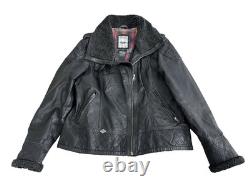 Harley Davidson Men's Leather Motorcycle Biker Jacket Desert Storm Vet Patch XL