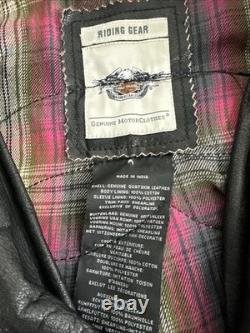 Harley Davidson Men's Leather Motorcycle Biker Jacket Desert Storm Vet Patch XL