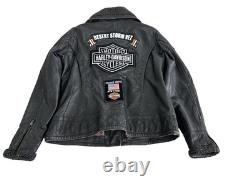 Harley Davidson Men's Leather Motorcycle Biker Jacket Desert Storm Vet Patch XL