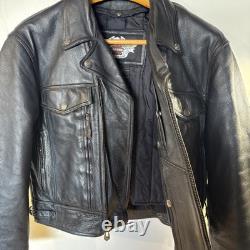 Harley-Davidson Men's Leather Riding Jacket W Liner Med RN 103819 CA 03402