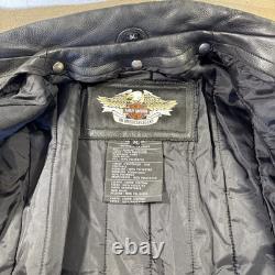 Harley-Davidson Men's Leather Riding Jacket W Liner Med RN 103819 CA 03402