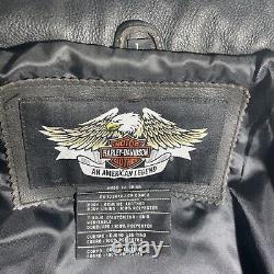 Harley Davidson Men's Legendary Eagle Vintage Black Leather Jacket Size Large