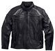 Harley Davidson Men's MEDALLION Reflective Black Leather Jacket XL 98077-15VM
