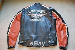 Harley-Davidson Men's M Black / Orange Classic Cruiser Leather Jacket 98118-08