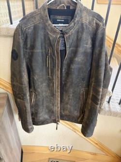 Harley-Davidson Men's Miramar Distressed Leather Jacket, Brown 97128-16VM