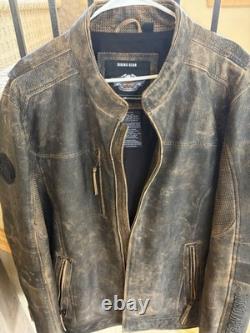 Harley-Davidson Men's Miramar Distressed Leather Jacket, Brown 97128-16VM