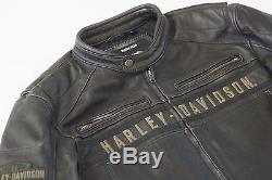 Harley Davidson Men's Passing Link Distressed Leather B&S Jacket 2XL 98074-14VM