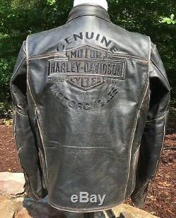 Harley Davidson Men's ROADWAY Brown Distressed Leather Jacket 98002-11V Large