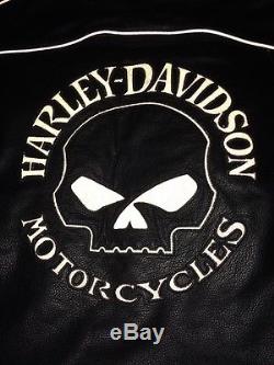 Harley Davidson Men's Reflective Skull Willie G Leather Jacket 3XL Tall 3XLT