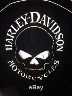 Harley Davidson Men's Reflective Skull Willie G Leather Jacket Large