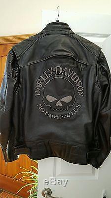 Harley Davidson Men's Reflective Willie G Skull Leather Jacket 98099-07VM XL