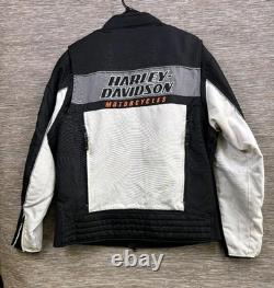 Harley Davidson Men's Riding Jacket Size XL Black White Full Zip