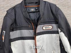 Harley Davidson Men's Riding Jacket Size XL Black White Full Zip