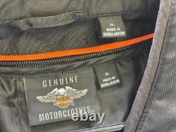 Harley Davidson Men's Riding Jacket Size XL Black White Full Zip
