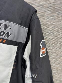 Harley Davidson Men's Riding Jacket Size XL Black White Full Zip