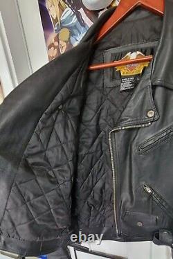 Harley Davidson Men's SHOVELHEAD Black Leather Jacket Size L Made in USA