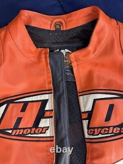 Harley-Davidson Men's SPEED Leather Jacket 98144-03VM Orange Racing Men's XL