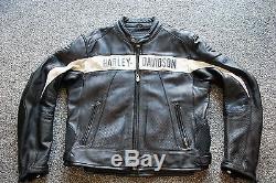 Harley-Davidson Men's Size XL Leather Jacket Black / White