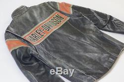 Harley Davidson Men's Victory Lane Distressed Black Leather Jacket 98057-13VM L