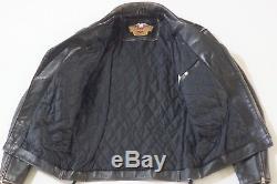 Harley Davidson Men's Vintage 90's Embossed Eagle Leather Jacket Laces L RARE