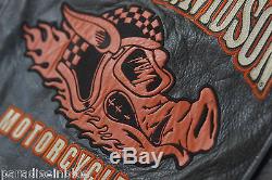 Harley Davidson Men's Vintage ROAD HOG Distressed Leather Jacket 97064-05VM L