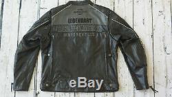 Harley Davidson Men's Votary B&S Colorblocked Black Leather Jacket XL 98119-17VM