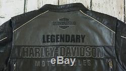 Harley Davidson Men's Votary B&S Colorblocked Black Leather Jacket XL 98119-17VM