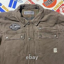 Harley-Davidson Men's Zip-Off Hood Workwear Casual Jacket XL Brown 97413-20VM