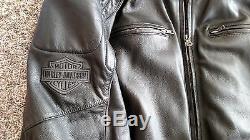 Harley Davidson Mens 3XL Reflective Skull Black Leather Jacket 98099-07VM