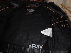Harley-Davidson Mens Chaos Black Leather Jacket XL Mint Condition
