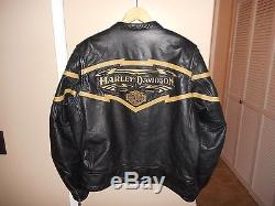 Harley-Davidson Mens Chaos Black Leather Jacket XL Mint Condition